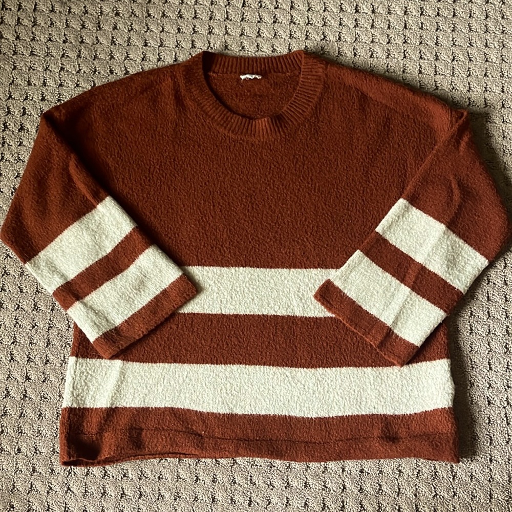 Brown and cream medium jean-sweater